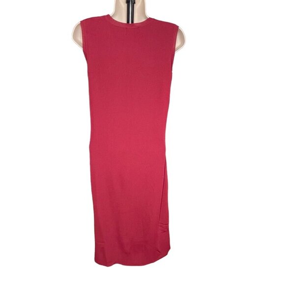 Womens Cardigan Knit Dress Set Red 2 Piece Coordinating Midi Size Medium u - Picture 10 of 13